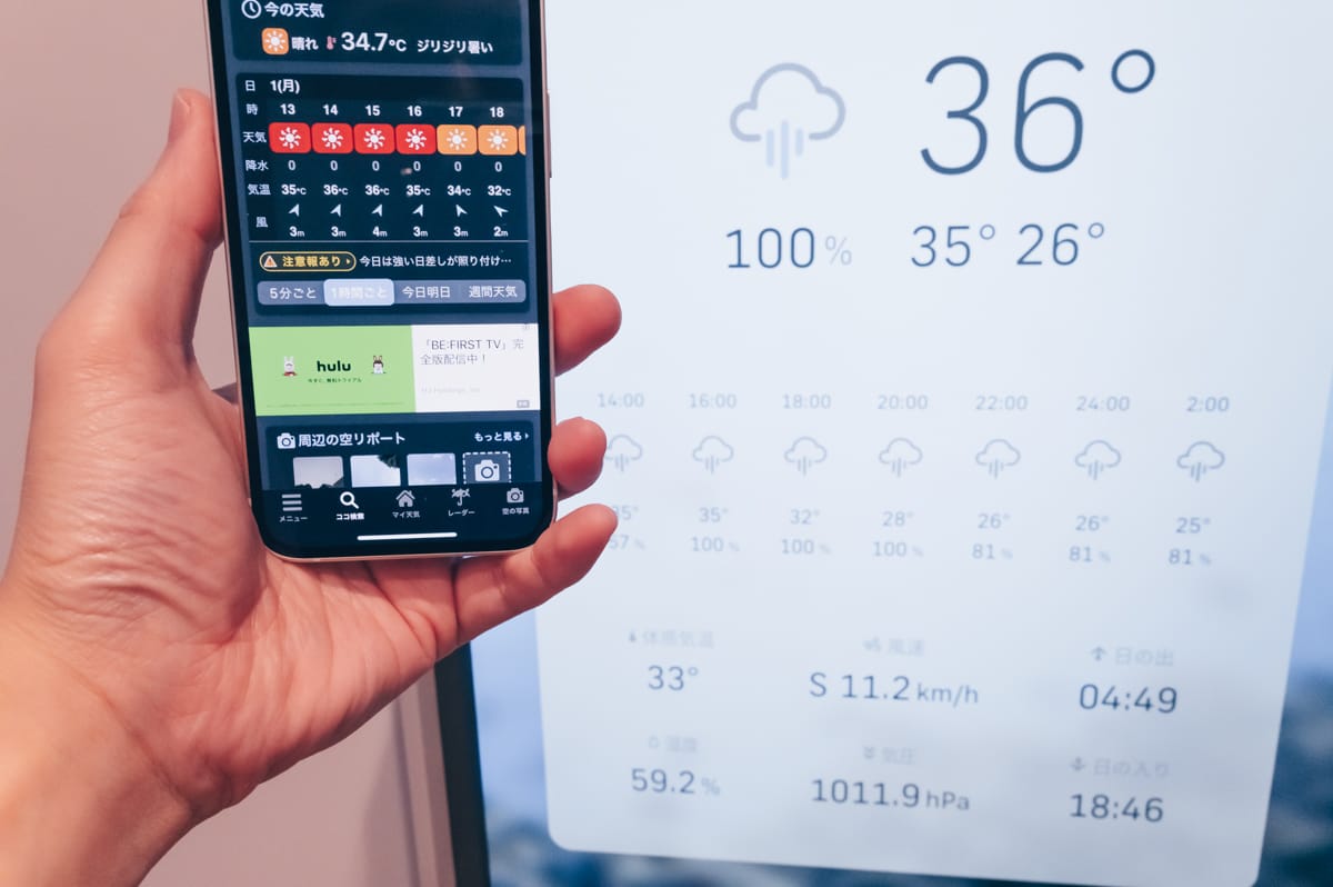 Atmophの天気予報はデータが怪しい