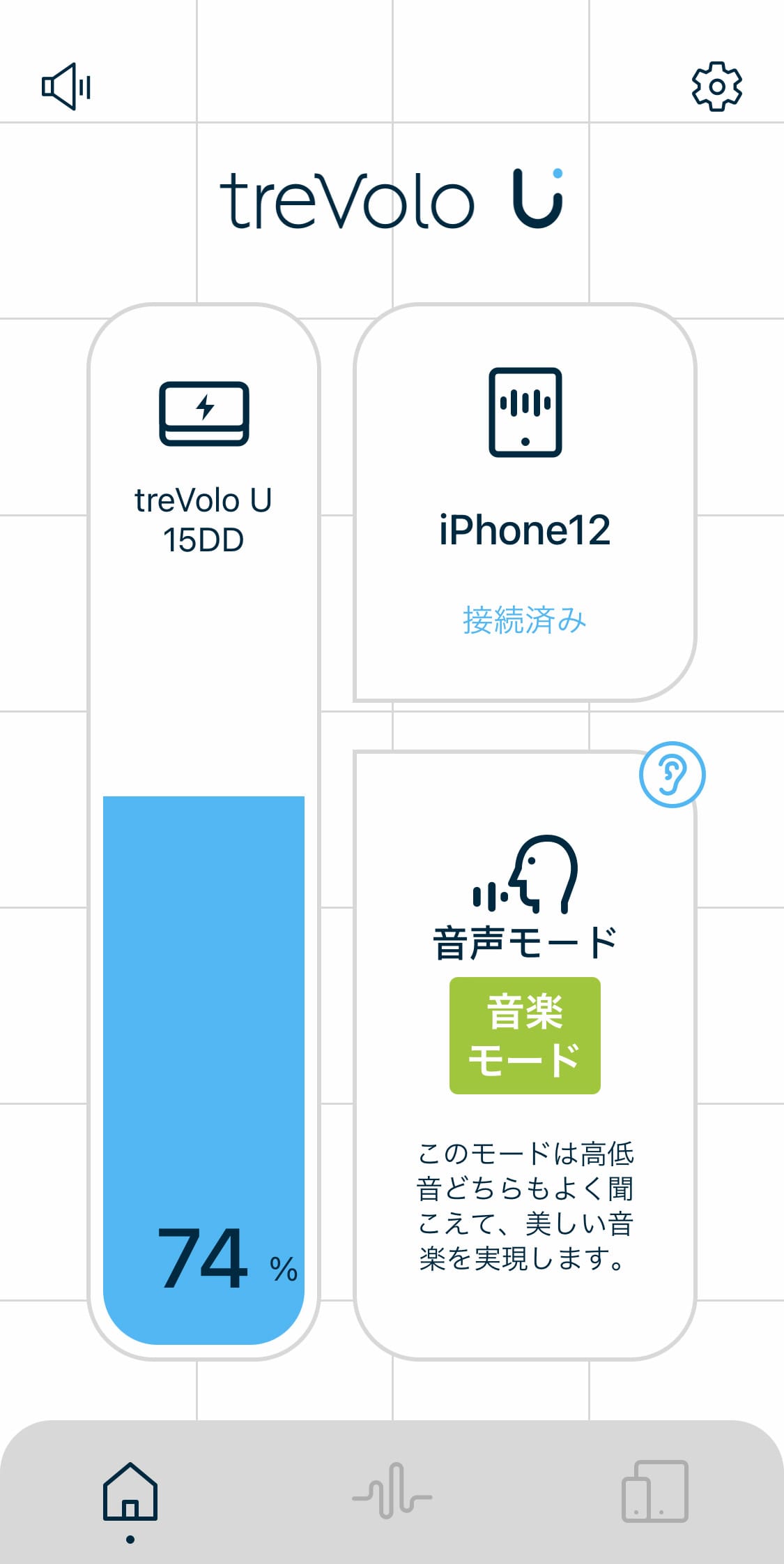 treVolo Uホーム画面