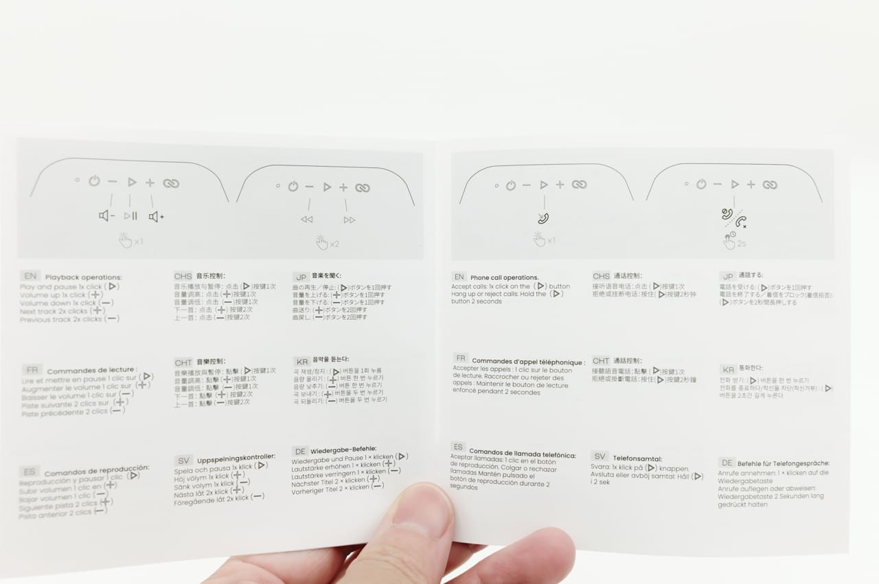 マニュアルは多言語化されており、日本語の説明もある