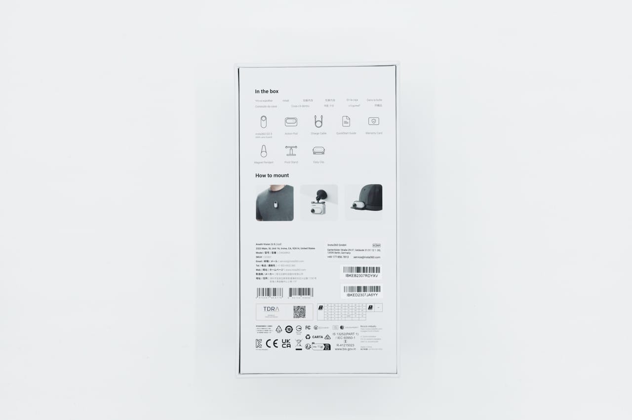 Insta360 GO 3のパッケージ背面