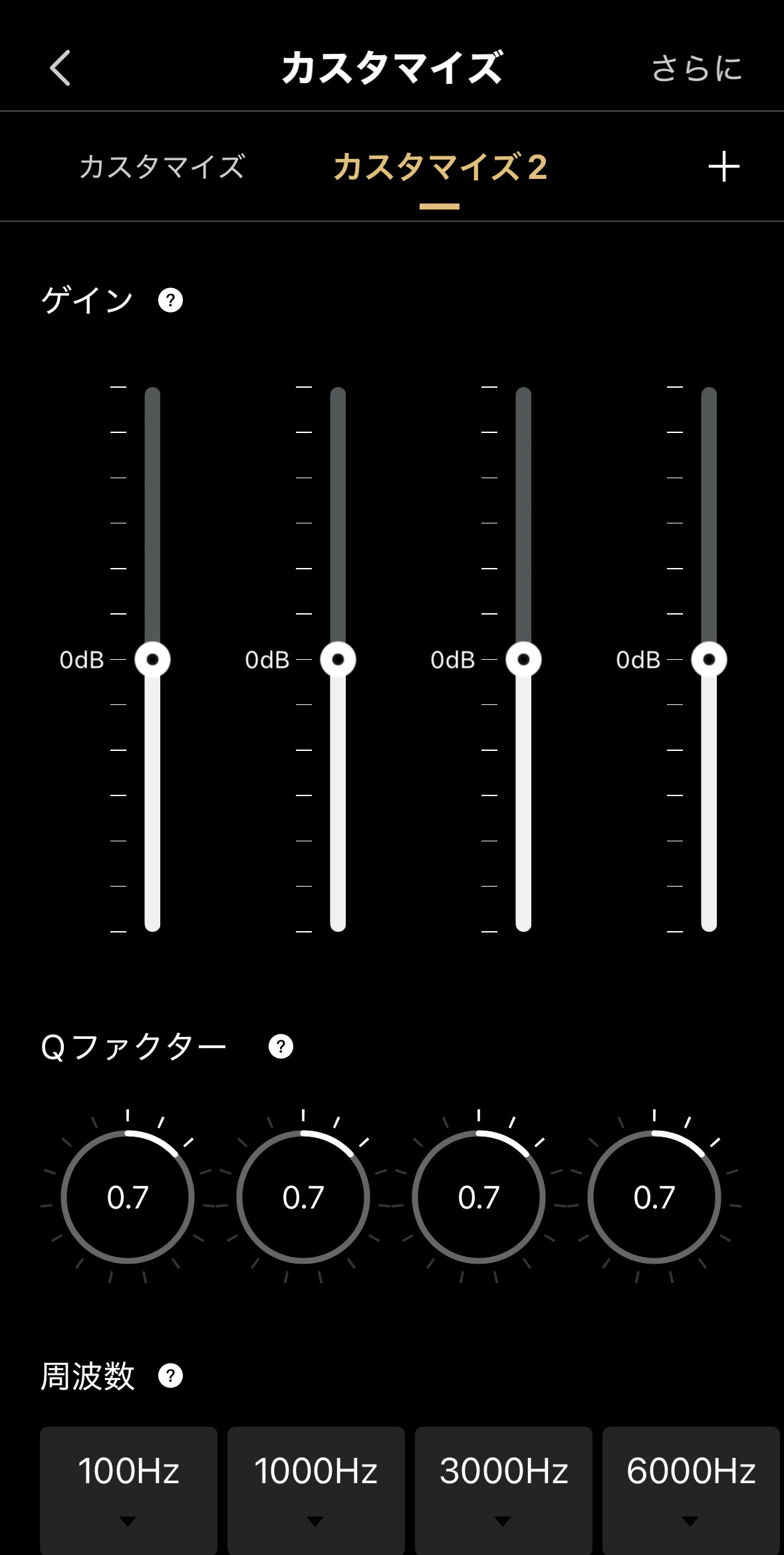 カスタマイズ画面