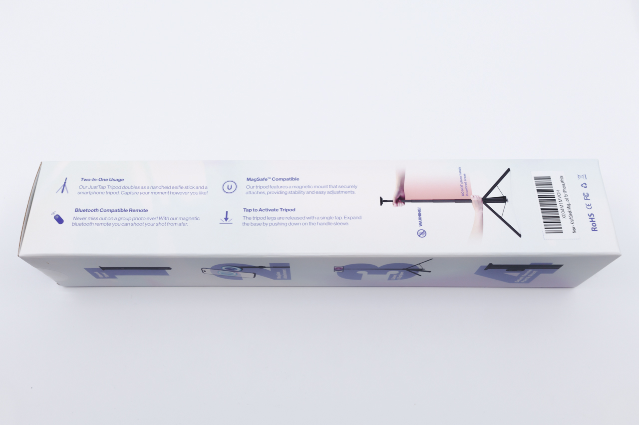 KraftGeek JustTap Magnetic Phone Tripod レビュー/MagSafe対応のスマホ向け三脚。スマホで写真・動画撮影するならぜひ導入したい 7 パッケージ裏面