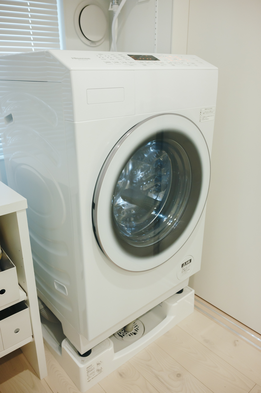 ハイセンス HWF-D120XL-Wを斜めから見た様子